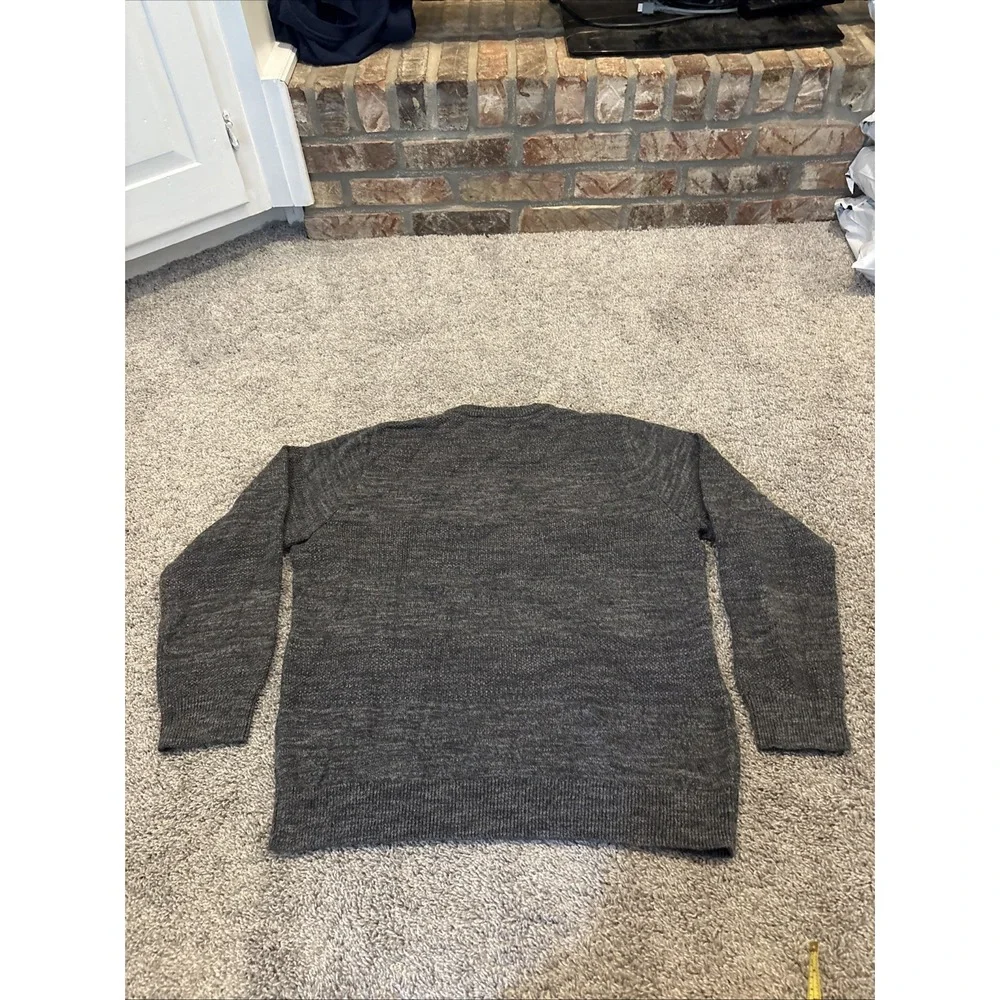 L.L. Bean Crew Neck Jumper Men's Large Gray Grey Mix 100% Cotton Knit 500236